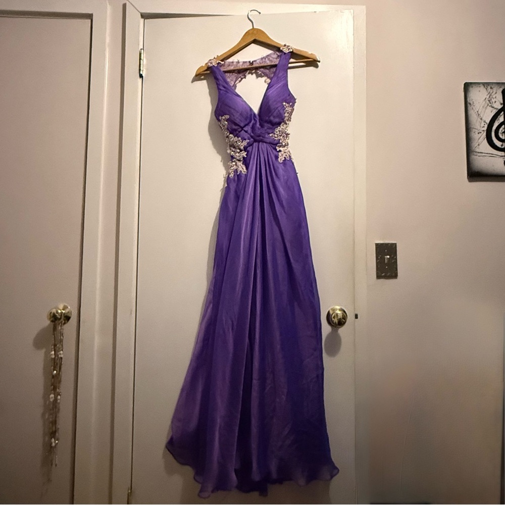 La Femme Purple Evening Gown
